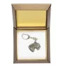 Cesky Terrier, Czech Terrier, Bohemian Terrier - Silver-plated key ring with a dog in a gift box, handbag decoration, backpack pendant by Art-Dog brand