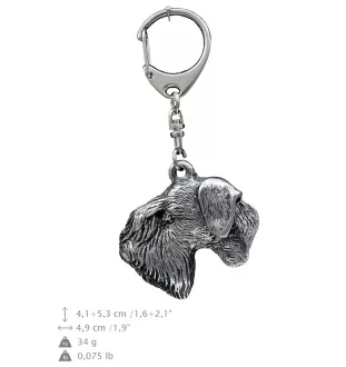 Tschechischer Terrier,   Böhmischer Terrier, Český Teriér - Versilberter Schlüsselanhänger mit Hund in einer Geschenkbox, Handtaschenschmuck, Rucksackanhänger der Marke Art-Dog