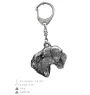 Cesky Terrier, Czech Terrier, Bohemian Terrier - Silver-plated key ring with a dog in a gift box, handbag decoration, backpack pendant by Art-Dog brand