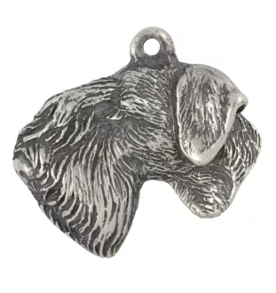 Cesky Terrier, Czech Terrier, Bohemian Terrier - Silver-plated key ring with a dog in a gift box, handbag decoration, backpack pendant by Art-Dog brand