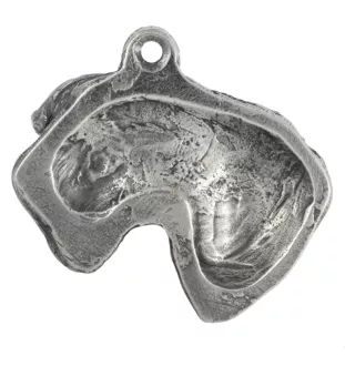 Cesky Terrier, Czech Terrier, Bohemian Terrier - Silver-plated key ring with a dog in a gift box, handbag decoration, backpack pendant by Art-Dog brand