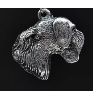Terrier Tchèque, Cesky Terrier - collier avec un chien, pendentif en plaqué argent pour les fans de chiens, bijoux uniques de la marque Art-Dog