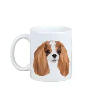 Cavalier King Charles Spaniel - tasse avec une photo et un motif de chien géométrique Art-Dog