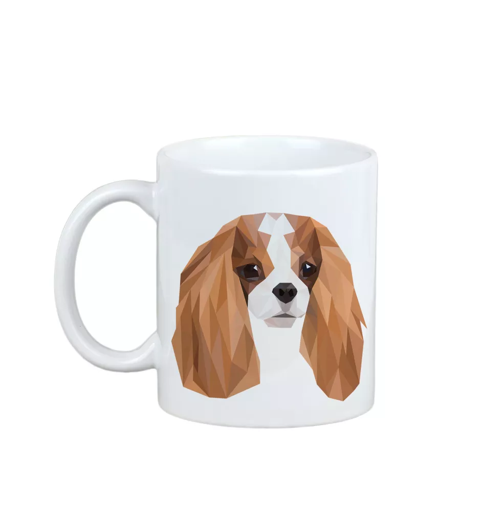 Cavalier King Charles Spaniel - tasse avec une photo et un motif de chien géométrique Art-Dog