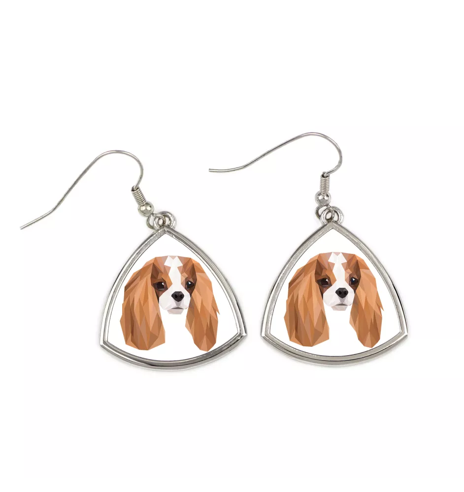 Cavalier King Charles Spaniel kolczyk geometryczny Art-Dog