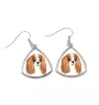 Cavalier King Charles Spaniel - Ohrringe mit einem Bild und dem Schriftzug "Geometrischer Hund" von Art-Dog
