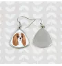 Cavalier King Charles Spaniel - Ohrringe mit einem Bild und dem Schriftzug "Geometrischer Hund" von Art-Dog