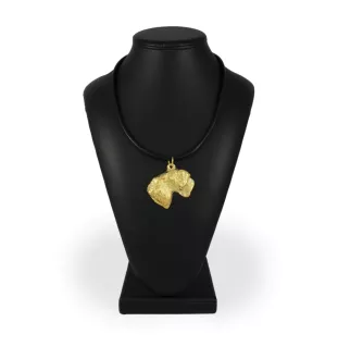 Terrier Tchèque, Cesky Terrier - Collier de chien dans une boîte cadeau, pendentif plaqué or pour les fans de chiens, bijoux remarquables par Art-Dog