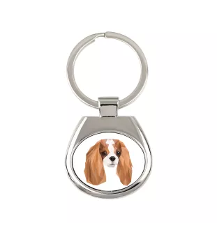 Cavalier King Charles Spaniel - geometrischer Schlüsselanhänger mit Foto und Aufschrift Art-Dog