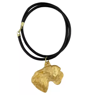 Tschechischer Terrier,   Böhmischer Terrier, Český Teriér - Hundehalsband, vergoldeter Anhänger für Hundefans, einzigartiger Schmuck der Marke Art-Dog