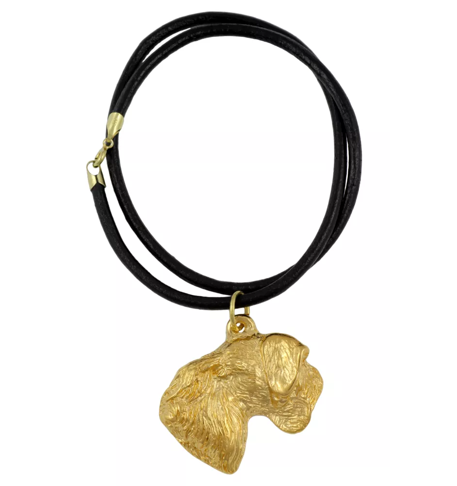 Tschechischer Terrier,   Böhmischer Terrier, Český Teriér - Hundehalsband, vergoldeter Anhänger für Hundefans, einzigartiger Schmuck der Marke Art-Dog