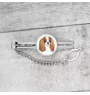 Cavalier King Charles Spaniel - geometrische Krawattennadel mit Bild und Schriftzug von Art-Dog