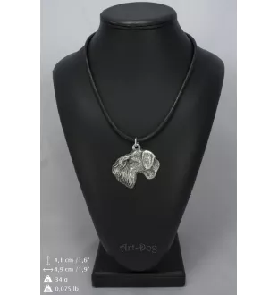 Terrier Tchèque, Cesky Terrier - Collier de chien dans une boîte cadeau, médaillon argenté pour fan de chien, pendentif remarquable de la marque Art-Dog