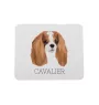 Cavalier King Charles Spaniel - geometrisches Mauspad mit Bild und Aufschrift von Art-Dog