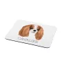 Cavalier King Charles Spaniel - geometrisches Mauspad mit Bild und Aufschrift von Art-Dog