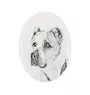 Mittelasiatischer Schäferhund, Zentralasiatischer Owtscharka - Gedenktafel mit einem Foto eines Hundes, Grabplatte mit Druck, personalisierte ovale Platte der Marke Art-Dog