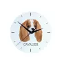 Cavalier King Charles Spaniel - horloge murale géométrique avec photo et logo de la marque Art-Dog
