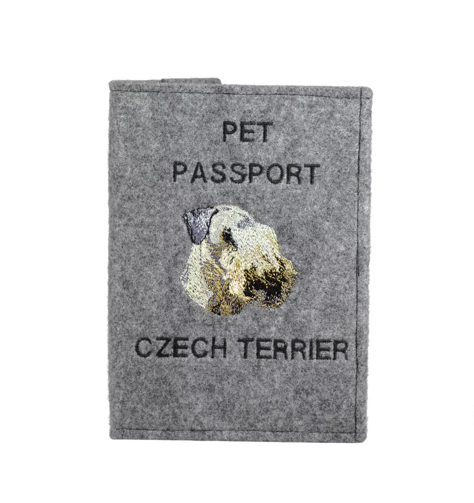 Cesky Terrier, Czech Terrier, Bohemian Terrier - Dog passport case, document case, gift for the traveller from the Art-Dog brand