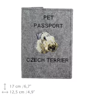 Cesky Terrier, Czech Terrier, Bohemian Terrier - Dog passport case, document case, gift for the traveller from the Art-Dog brand