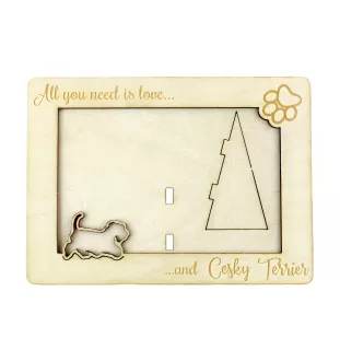 Cesky Terrier, Czech Terrier, Bohemian Terrier - Photo frame, engraved wooden frame, a lovely gadget for the dog lover by Art-Dog