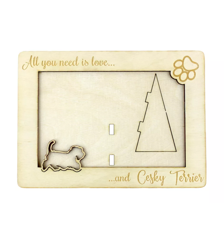 Cesky Terrier, Czech Terrier, Bohemian Terrier - Photo frame, engraved wooden frame, a lovely gadget for the dog lover by Art-Dog