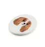 Cavalier King Charles Spaniel - une plaque avec une photo et un motif géométrique de la marque Art-Dog