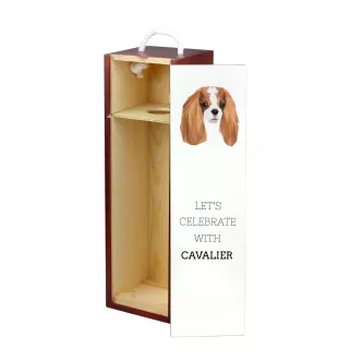 Cavalier King Charles Spaniel pudełko na wino geometryczne Art-Dog