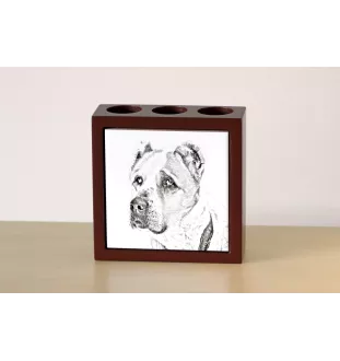 Central Asia Shepherd Dog, Central Asian Shepherd Dog - pen holder with a dog, desk organizer with a print, personalized desk decoration from the Art-Dog brand.