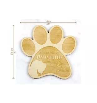 Tschechischer Terrier,   Böhmischer Terrier, Český Teriér - Tasse Untersetzer, graviert Untersetzer mit Hund, Geschenk für Hundeliebhaber von Art-Dog Marke
