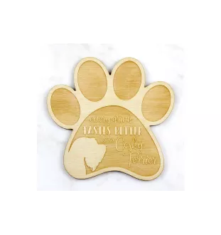 Terrier Tchèque, Cesky Terrier - Sous-verre mug, sous-verre gravé avec chien, cadeau pour amoureux des chiens par la marque Art-Dog