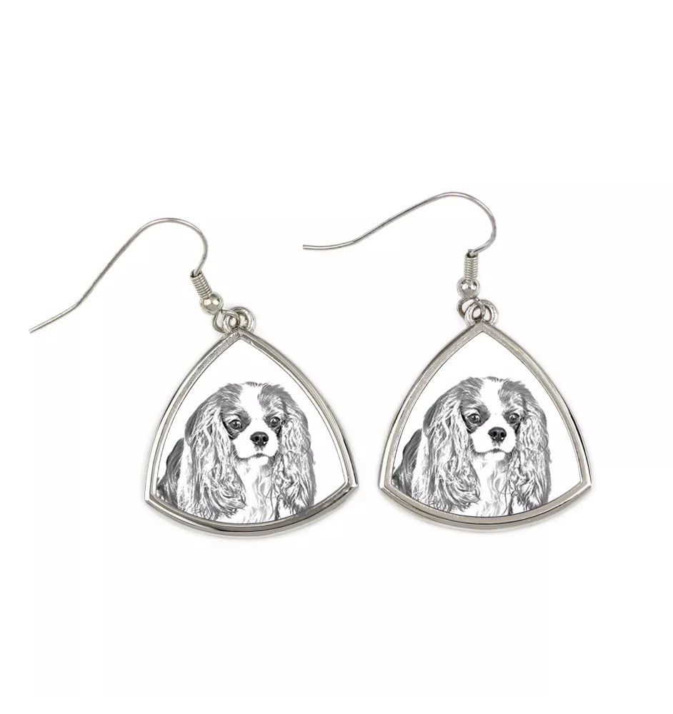 Cavalier King Charles Spaniel - Hund Ohrringe, hängende Ohrringe mit Bild, personalisierter Schmuck mit dem Aufdruck der Marke Art-Dog