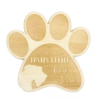 Terrier Tchèque, Cesky Terrier I - Sous-verre mug, sous-verre gravé avec chien, cadeau pour amoureux des chiens par la marque Art-Dog