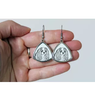 Cavalier King Charles Spaniel - dog earrings, hanging earrings with a picture, personalized jewelry with Art-Dog brand print