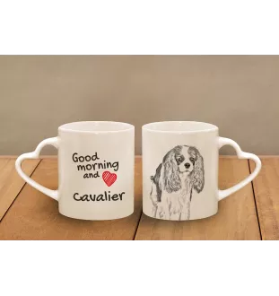 Cavalier King Charles Spaniel - cup with a dog, adorable cup with a heart-shaped handle, universal gift from the Art-Dog brand