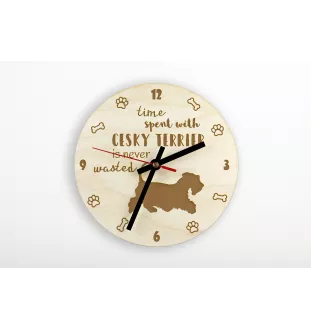 Cesky Terrier, Czech Terrier, Bohemian Terrier - clock with dog, wooden clock with engraving, personalised clock by Art-Dog