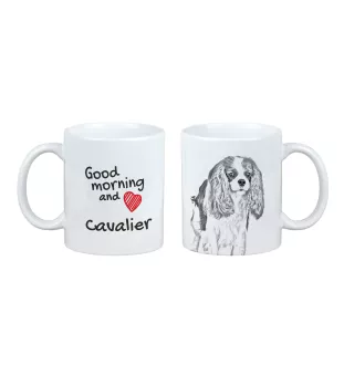 Cavalier King Charles Spaniel kubek z psem good morning Art-Dog