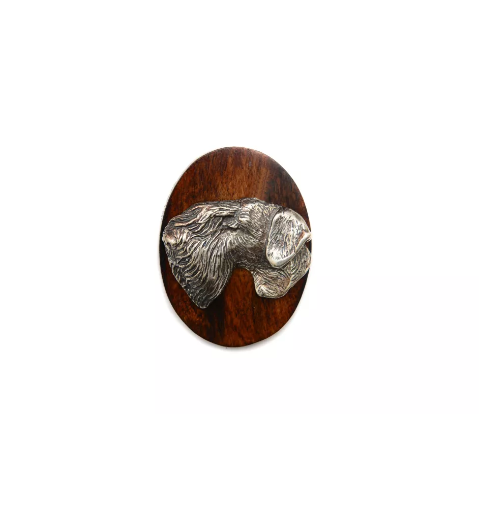 Terier czeski broszka clipring drewniany Art-Dog