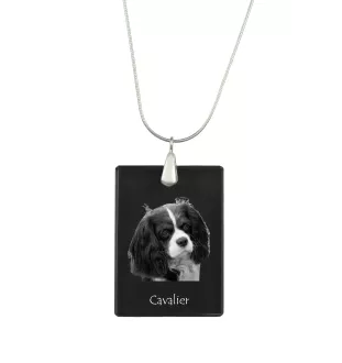 Cavalier King Charles Spaniel - Kristallanhänger mit Hund, Silberhalskette mit Foto, personalisierter Anhänger der Marke Art-Dog