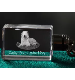 Mittelasiatischer Schäferhund, Zentralasiatischer Owtscharka - Schlüsselanhänger aus Kristall mit Hundefoto, beleuchteter Schlüsselanhänger, einzigartiges Geschenk der Marke Art-Dog