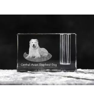 Berger d'Asie Centrale, Sredneasiatskaïa ovtcharka - Porte-stylos, organiseur en cristal avec photo de chien, décoration de bureau unique par la marque Art-Dog