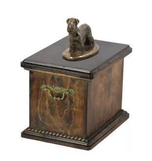 Terrier Tchèque, Cesky Terrier - une urne pour les cendres d'un chien, une urne avec une statuette, une urne élégante de style classique de la marque Art-Dog