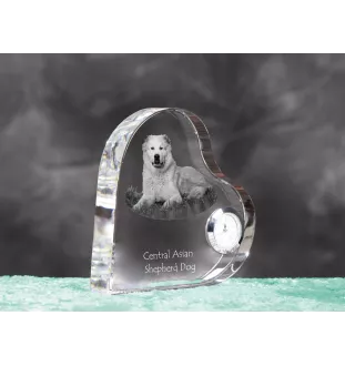 Owczarek środkowoazjatycki zegar w kształcie serca z psem Art-Dog