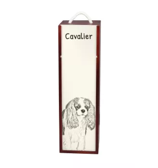 Cavalier King Charles Spaniel - Weinbox mit Hund, Alkoholbox mit Grafik, personalisierte Geschenkbox der Marke Art-Dog