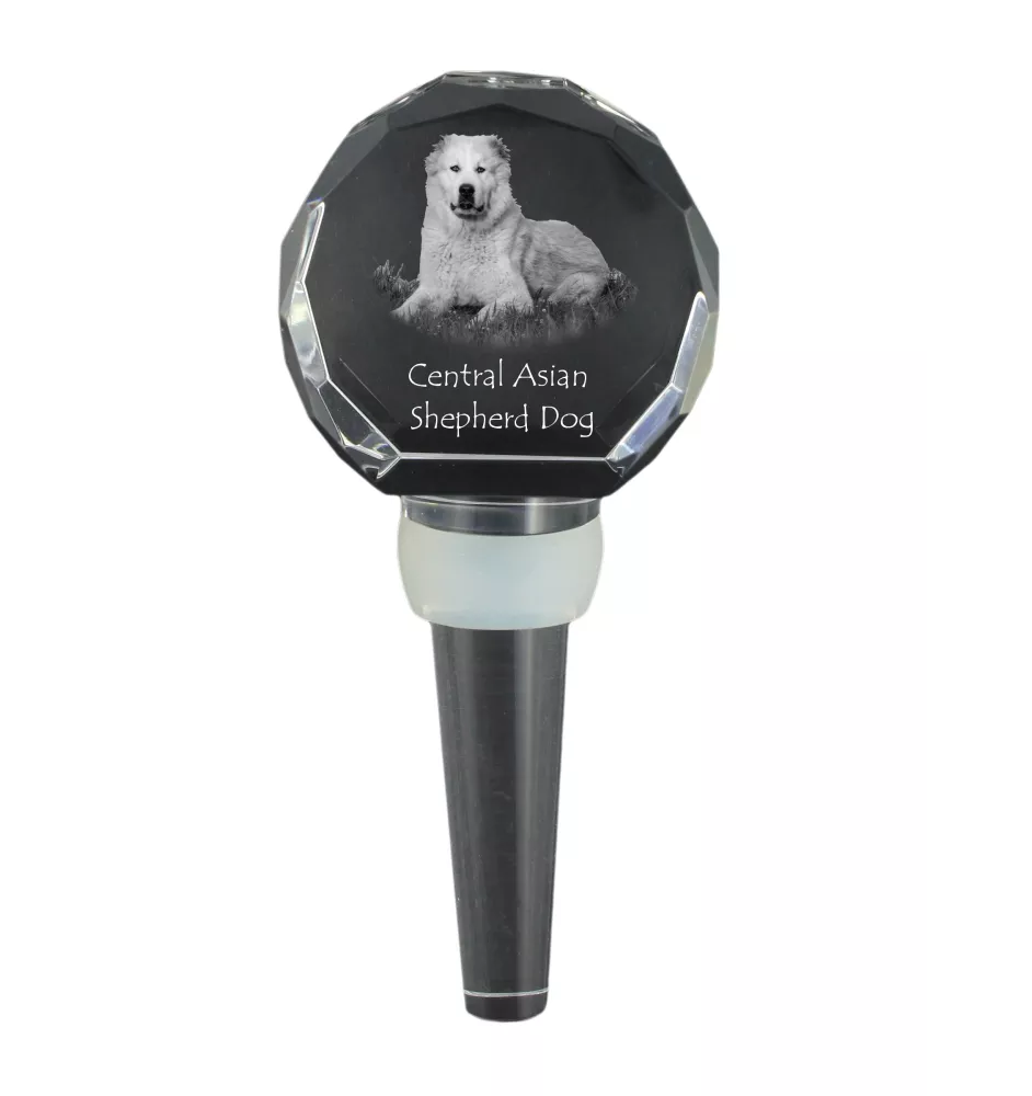 Chien de berger d'Asie centrale - Bouchon de bouteille en cristal, bouchon de vin unique avec photo, cadeau personnalisé pour sommelier par la marque Art-Dog