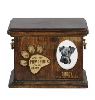 Cesky Terrier, Czech Terrier, Bohemian Terrier - urn for dog ashes, personalized urn with engraving, commemorative box for dog ashes by Art-Dog brand