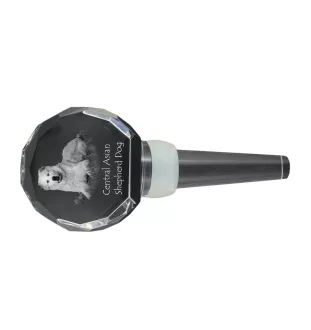 Central Asian Shepherd Dog - Crystal bottle stopper, unique wine stopper with photo, personalised gift for sommelier by Art-Dog brand