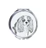 Cavalier King Charles Spaniel - Pocket mirror with a dog, personalized mirror for a purse, compact mirror with Art-Dog brand print.