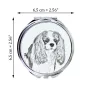 Cavalier King Charles Spaniel - Taschenspiegel mit Hund, personalisierter Taschenspiegel, kompakter Spiegel mit Art-Dog-Logo