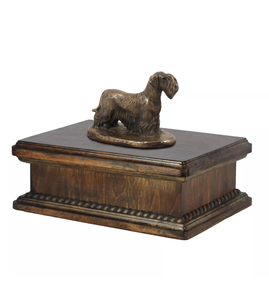 Tschechischer Terrier,   Böhmischer Terrier, Český Teriér - Hund Ascheurne, klassische Urne mit Statue, elegante Urne mit Hund von der Marke Art-Dog