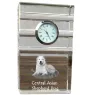 Central Asia Shepherd Dog, Central Asian Shepherd Dog - glass clock with a photo, photo of a dog in crystal, personalized standing office clock by Art-Dog brand